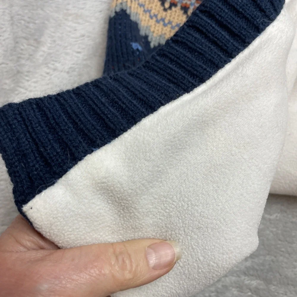 Telluride Clothing Co Dog Sweater Size XL Navy Beige Fair Isle Nordic Winter